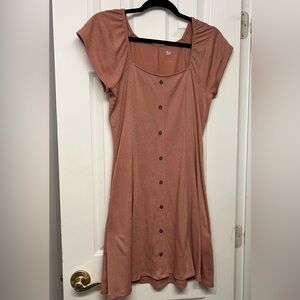 Dusty Rose Button-Down Women's Dress